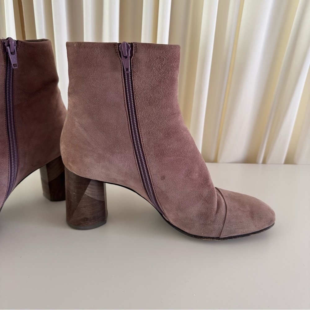 Coclico Laeve‎ Ankle Pink Blush Suede Square Toe Boots Chic Size 40 US 9 - Picture 3 of 9